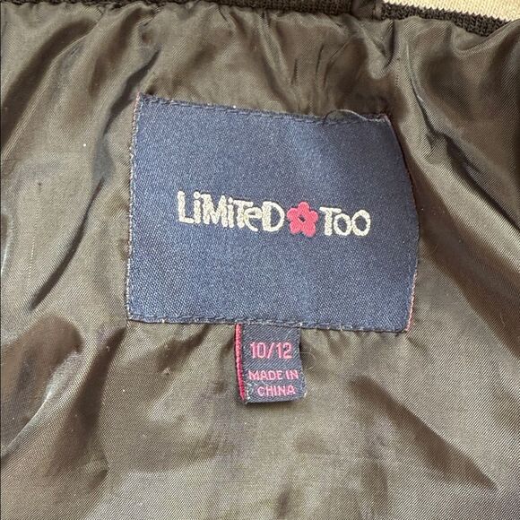 Limited Too Olive Army green and Black Varsity Jacket with sequins Stars - Picture 6 of 8